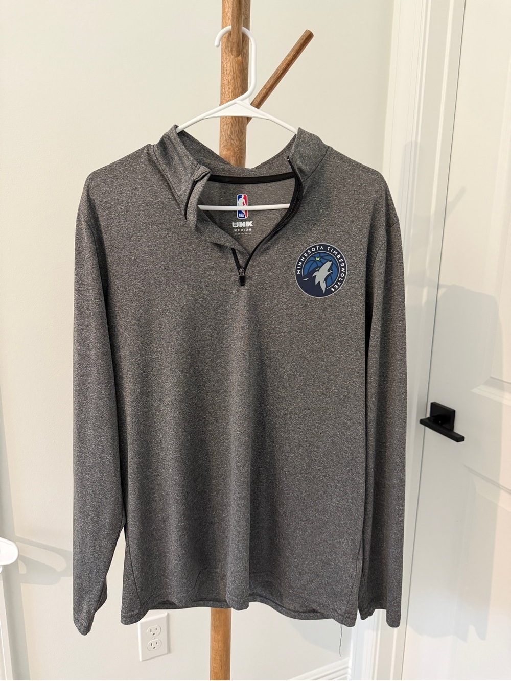 NBA Minnesota Timberwolves Heather Charcoal Quarter-Zip Hoodie